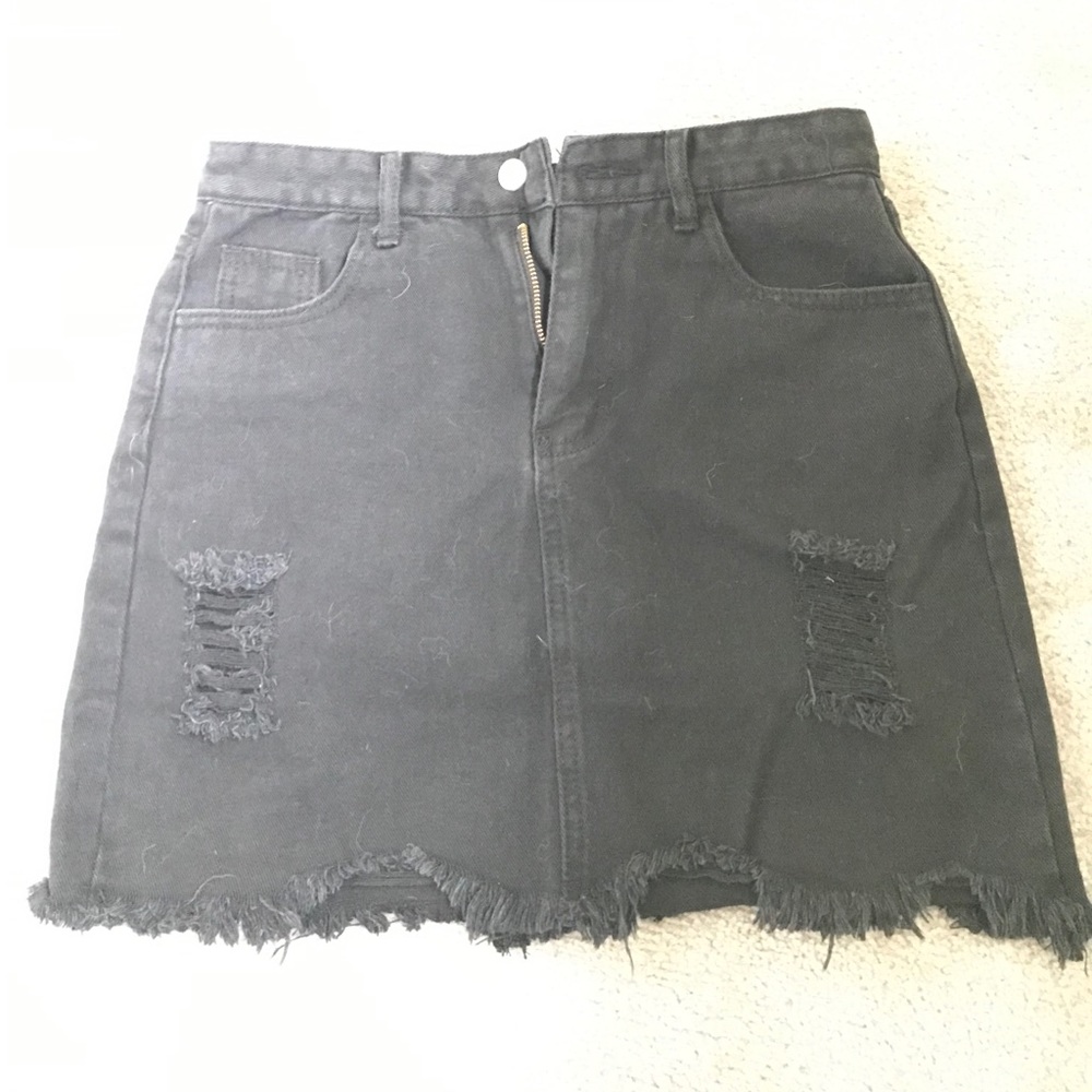 Black Ripped Skirt